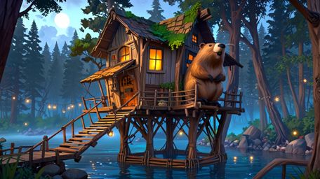 In a touching scene that combines the emotive charm of Pixar with the stylistic flair of anime, a kind beaver has gathered a