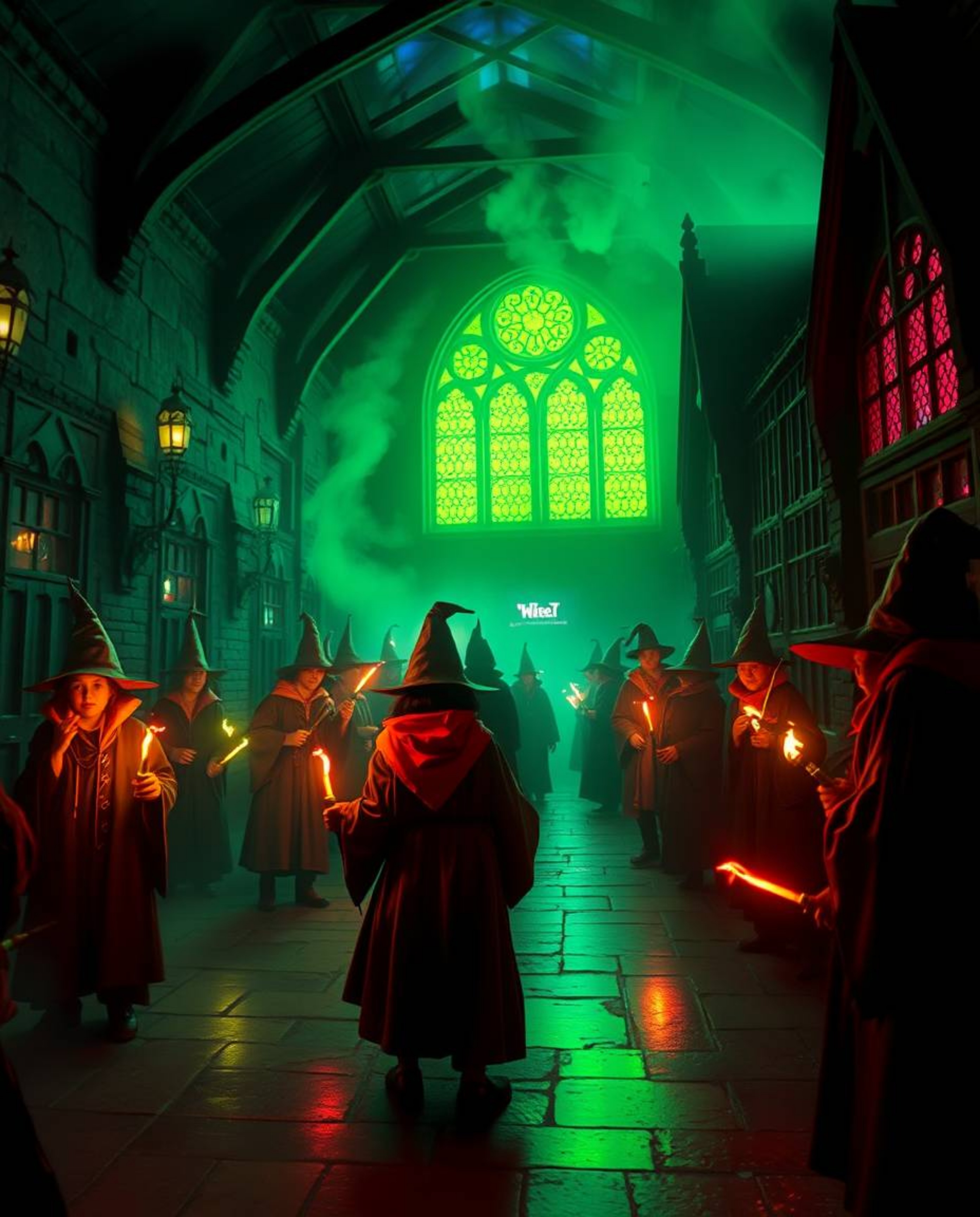 Explore a captivating magical school brimming with young wizards, brought to life in stunning bioluminescent colors and a dra