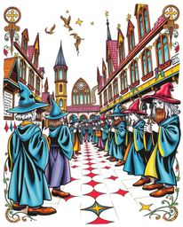 Immerse yourself in the enchanting world of wizardry with this bright and vibrant tattoo art print. Featuring a magical schoo