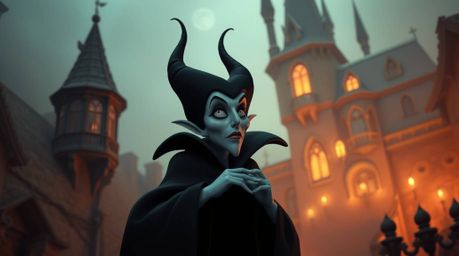 Discover captivating original fine art featuring a classic Disney villain casting a spell in a softly lit old castle. This pi
