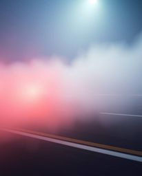 A dynamic long-exposure photograph showcases thick, moving fog with blurred lines and action poses.  A retro-style TV screen 