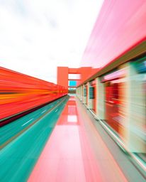 Explore the captivating world of dynamic architectural color photography featuring a digital glitch landscape. This art style
