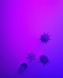 Experience a captivating scene in deep ultraviolet and vivid purple hues, presented from an overhead bird's-eye view. This hi