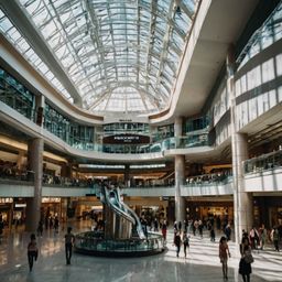 Discover a stunning glass and steel mall featuring a curated selection of high-end stores.  Enjoy a seamless shopping experie