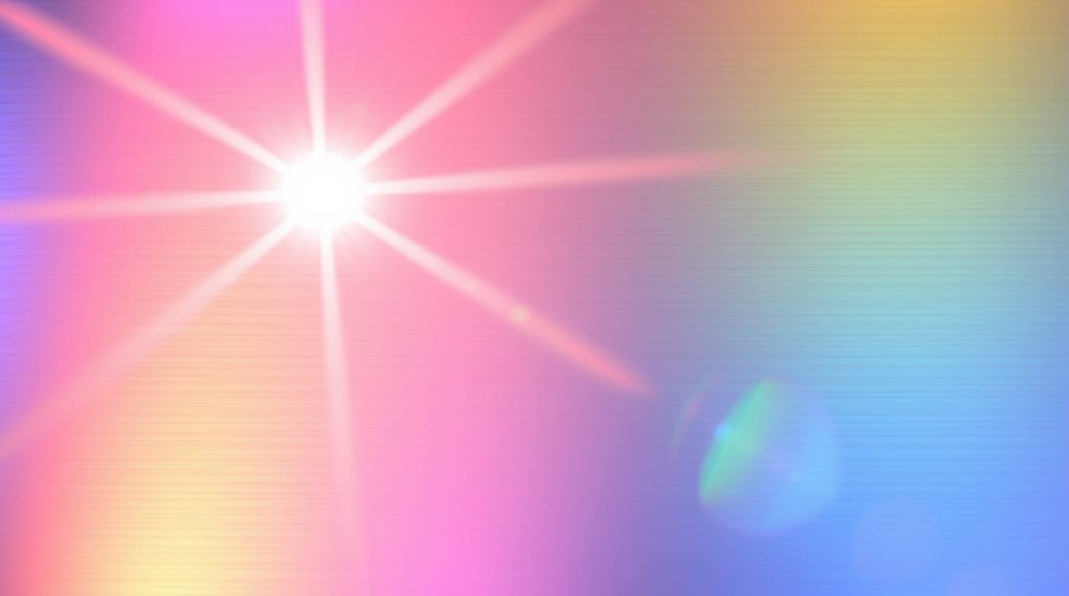 A stunning visual featuring bright lens flare streaks dancing across an iridescent gradient texture applied to a metallic sur