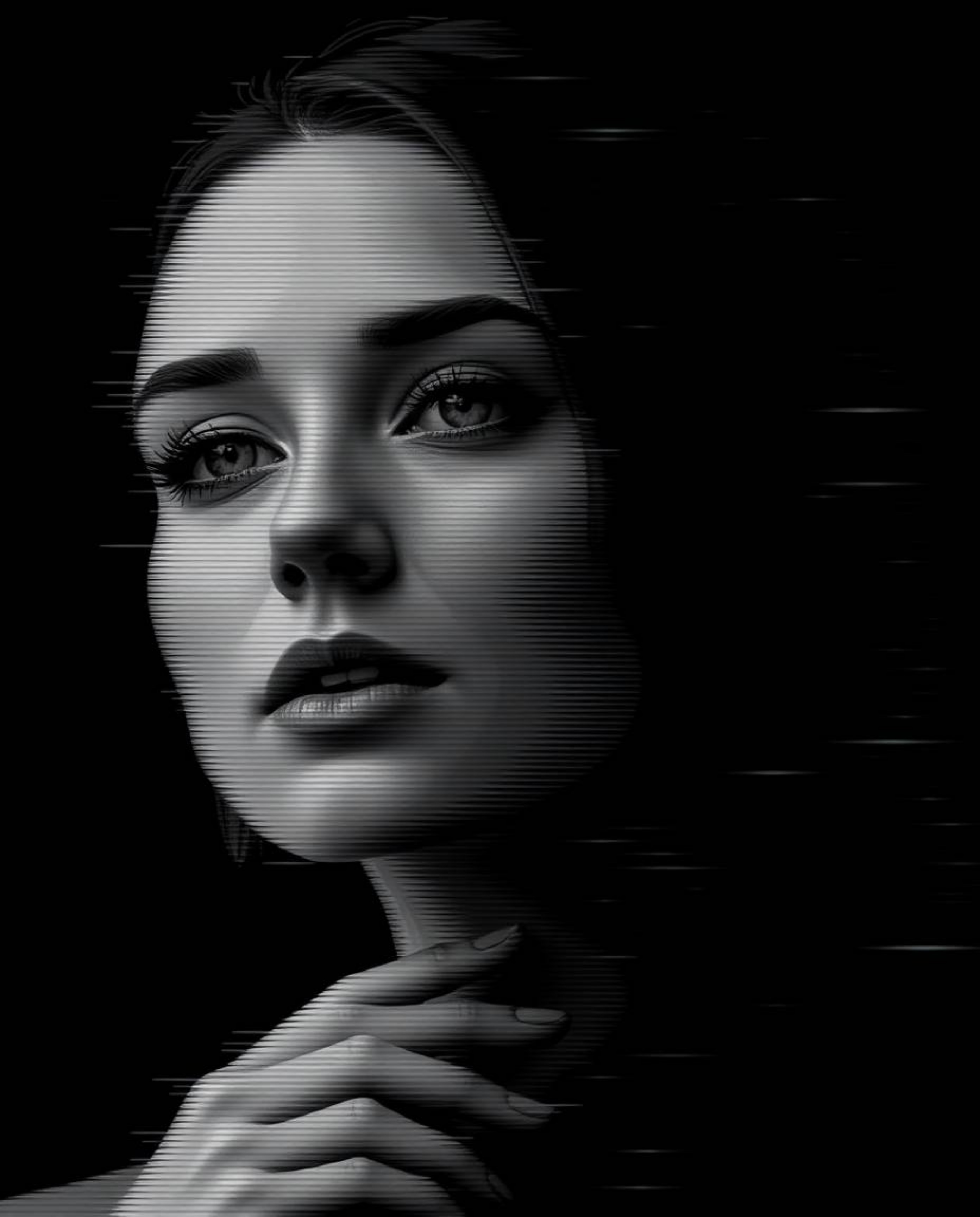 Discover stunning digital glitch art portraits featuring a corrupted data aesthetic.  These pixelated images showcase refined