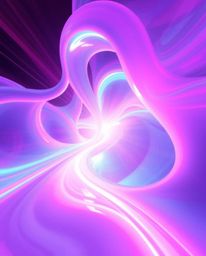 Explore a mesmerizing 3D illustration featuring surreal infrared tones and a bright lens flare effect. This artwork showcases