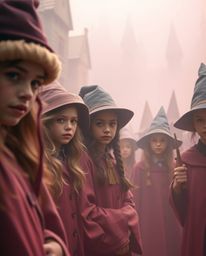 Discover a magical school brimming with young wizards, captured in a dreamy cinematic haze.  Experience surreal infrared tone
