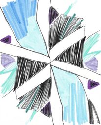 Explore a captivating hand-drawn sketch featuring a black and white geometric optical illusion pattern styled with retro vibe