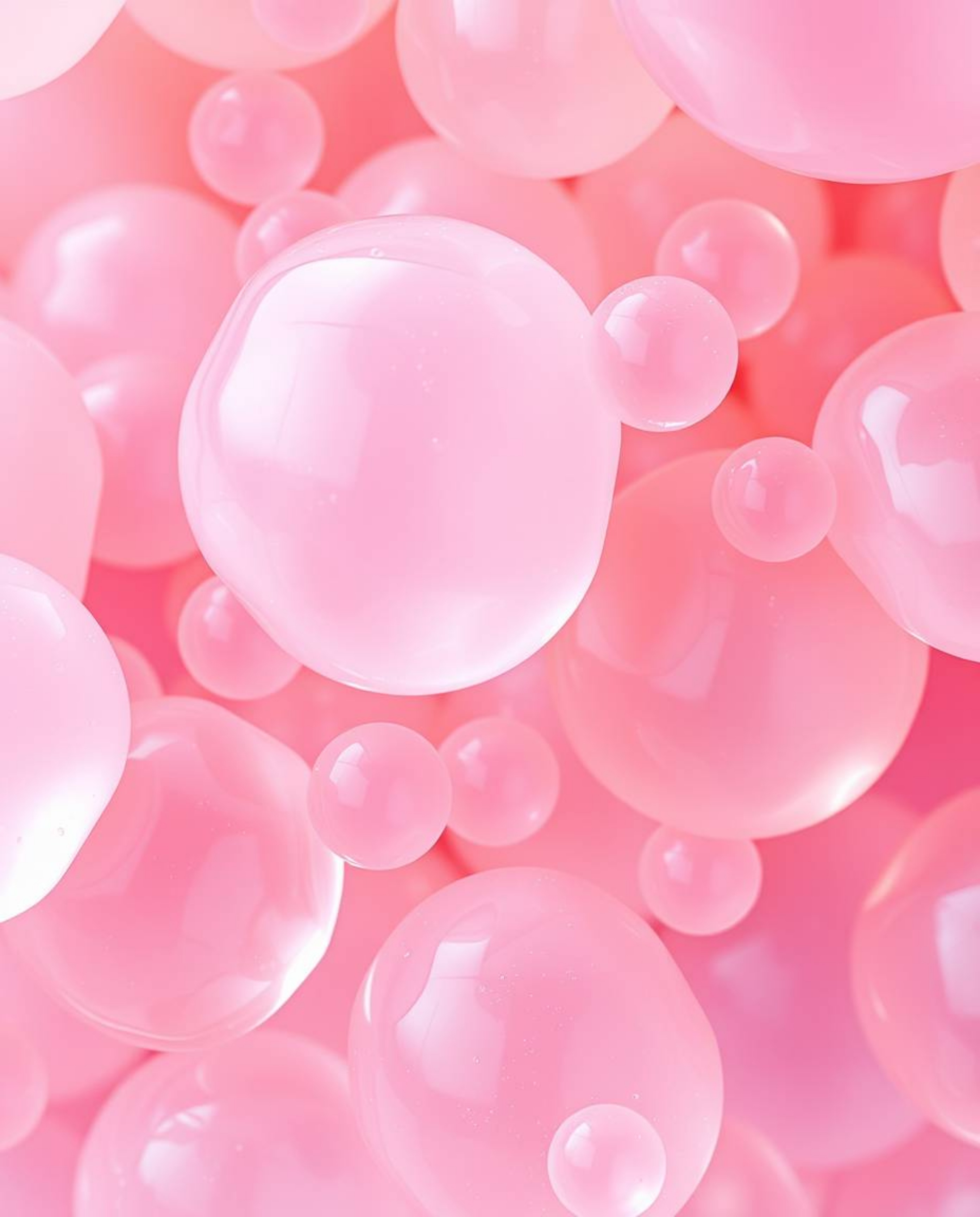 A soft pastel-colored close-up of floating 3D jelly blobs creates a gentle and soothing atmosphere. The vibrant colors and sy