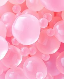 A soft pastel-colored close-up of floating 3D jelly blobs creates a gentle and soothing atmosphere. The vibrant colors and sy