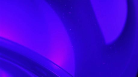 A close-up detail showcases a glass object reflecting smooth gradient textures, drenched in deep ultraviolet hues that evoke 
