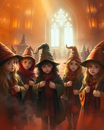 Discover a captivating world of a magical school brimming with young wizards.  Immerse yourself in a dreamy atmosphere, rende