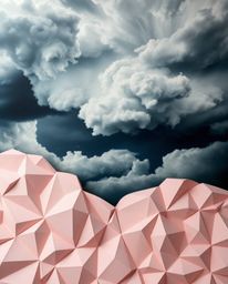 Explore a collection of intense and dramatic wallpapers featuring sculpted, textured papier-mâché geometric patterns with sof