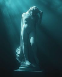 Explore a captivating collection of digital art featuring classical sculptures manipulated with glitch effects.  Experience t