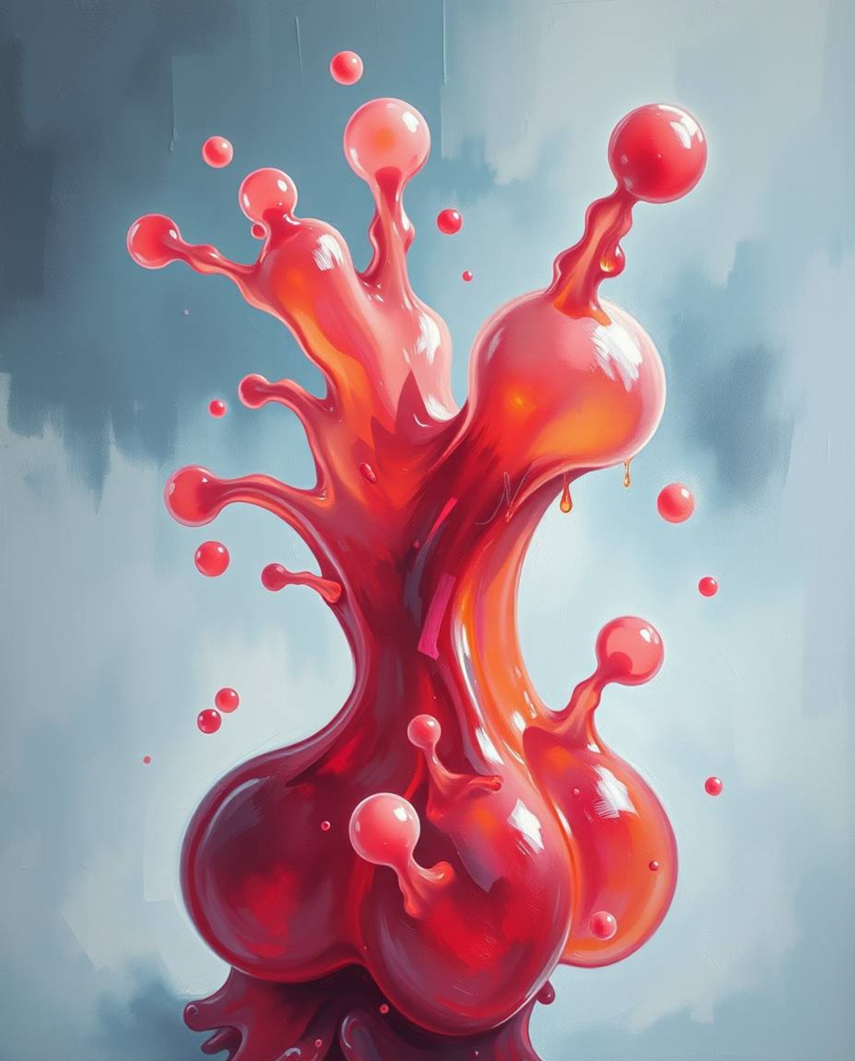 Explore the captivating world of bold acrylic painting rendered in a dramatic cinematic style. This artwork features soft cin
