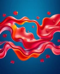 Immerse yourself in a captivating digital landscape featuring warm autumn colors illuminating futuristic 3D fluid shapes. Glo