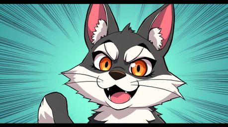 Dive into a vibrant isekai anime world featuring a sarcastic animal sidekick with captivating, expressive anime-style eyes.
