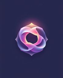 This logo design captures an ethereal and spiritual vibe through a stunning 3D illustration. Fluid shapes morph and intertwin