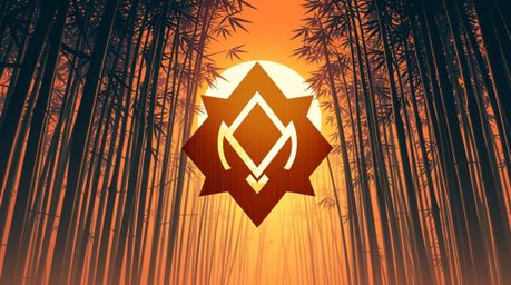 This epic and modern logo design draws inspiration from a bamboo forest bathed in the warm glow of a sunset. The future-theme