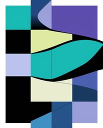 Explore a mesmerizing blend of modern flat design with cool color palettes, featuring striking black and white geometric patt