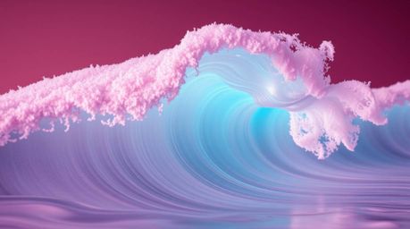 Explore a surreal and captivating infrared photograph showcasing an adorable and charming fluid abstract wave.  The image boa