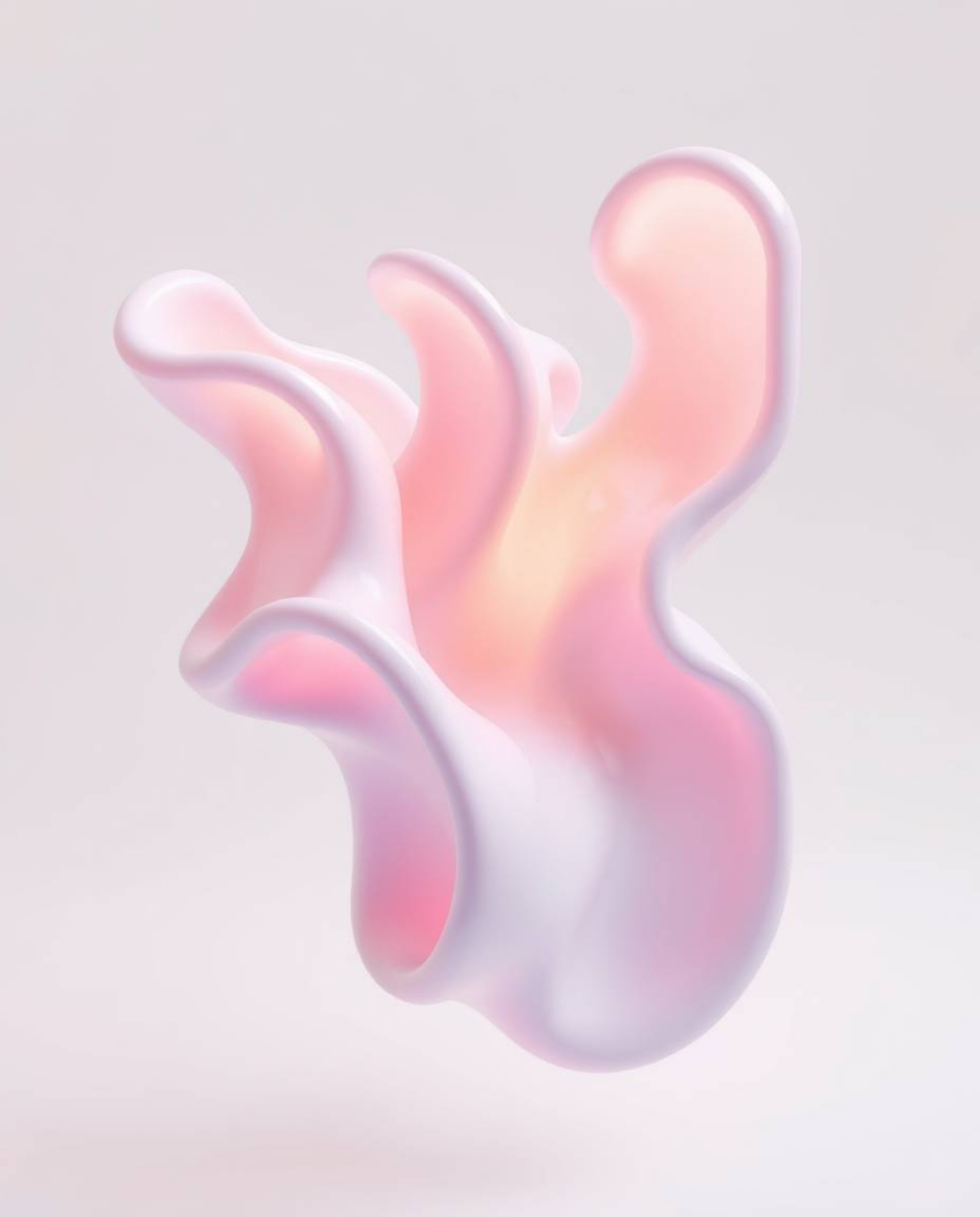 Explore the beauty of abstract 3D liquid forms rendered with a strong hard light, creating an ethereal vibe. These digital ar