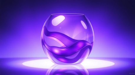 Experience the mesmerizing blend of isekai anime style and smooth gradient textures in this depiction of a glass object bathe