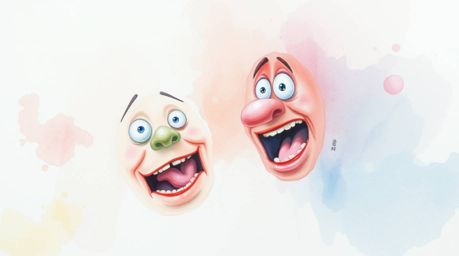 Explore the contrasting themes of delicate artistry and comedic exaggeration. From the translucent washes and fluid brushstro