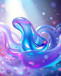 Immerse yourself in a mystic and enchanting environment created by bright, vibrant colors. Glassy fluid 3D shapes dance in mo