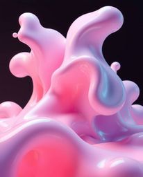Explore captivating 3D abstract liquid forms in a futuristic sci-fi style. Featuring pastel colors, intense dramatic lighting