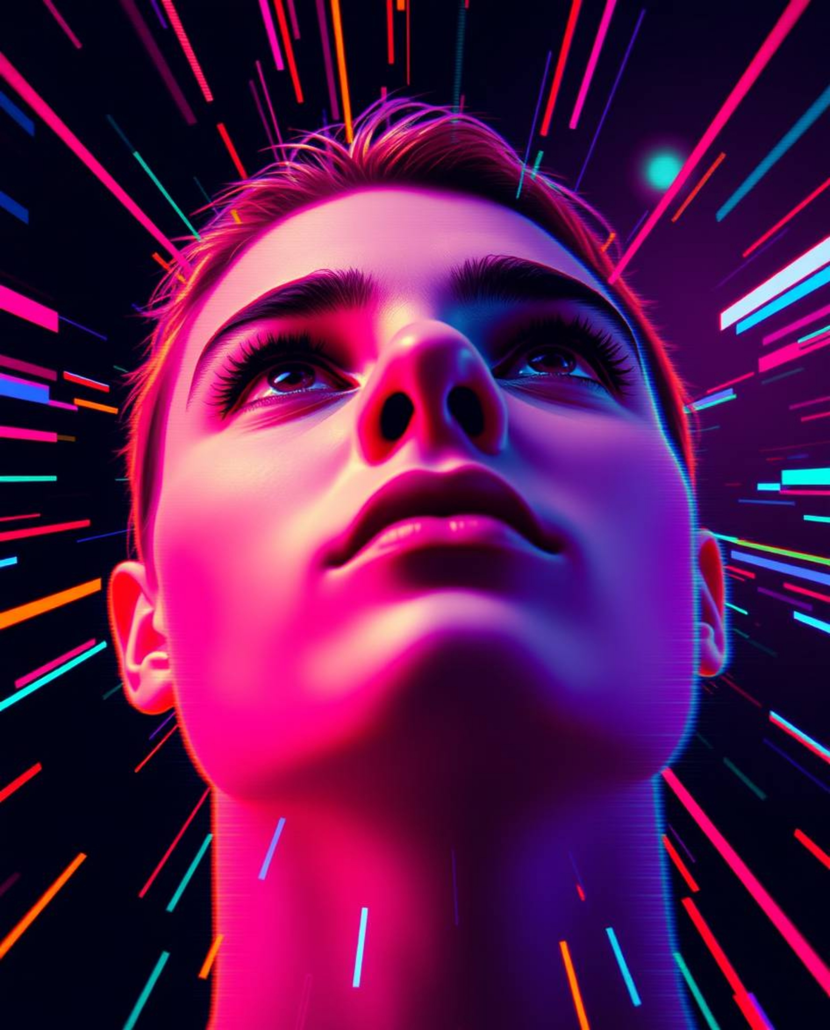 Explore a mesmerizing collection of digital glitch art portraits featuring a modern flat design and a captivating corrupted d