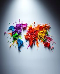 Explore the world through art with this strong, moody style featuring an intricate origami-style world map. Bright, colorful 