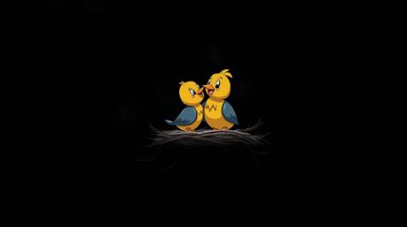A captivating image showcases two charming cartoon birds diligently constructing a nest.  Rendered in a classic animation sty