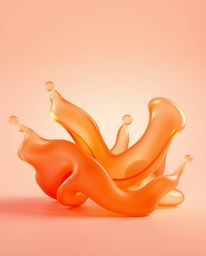 A professional fine art photograph showcasing warm, 3D abstract liquid forms rendered in delicate pastel colors. The composit