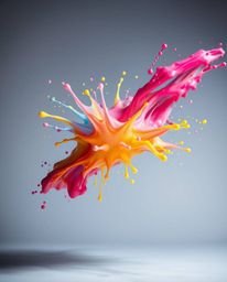 Explore the captivating world of high contrast, low-key lighting and modern flat design combined with vibrant paint splash ph