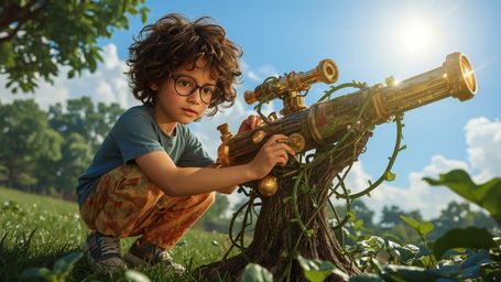 A highly detailed, high-resolution, commercial-quality stock photo of a bright-eyed, bespectacled homeschooled genius, aged 1