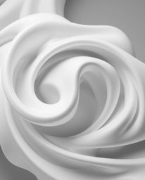 This captivating artwork features a classic black and white palette and a tight close-up shot showcasing a 3D illustration of