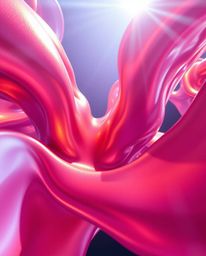 Explore the captivating world of vibrant, smooth 3D fluid shapes with metallic textures floating in zero gravity. This high-r