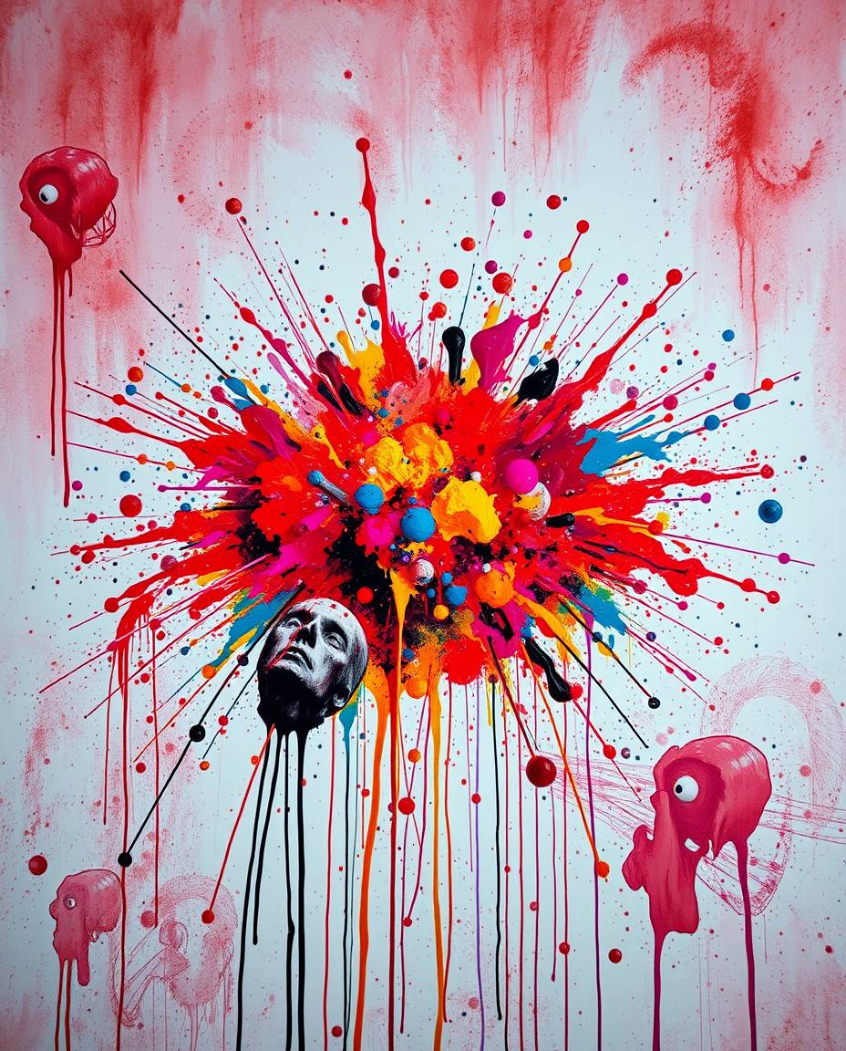 Explore a collection of captivating abstract art pieces featuring surreal infrared tones and an eerie atmosphere. Each piece 