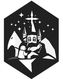 A striking geometric logo design perfect for a magical school filled with young wizards. The design emphasizes clean lines, b