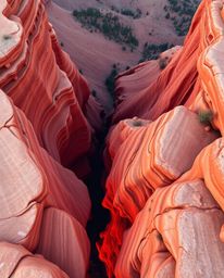 This stunning image captures an overhead bird’s-eye view of sandstone cliffs illuminated by a dramatic sunset. From a unique 