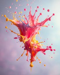 Explore the captivating contrast of soft pastel colors juxtaposed with intense dramatic lighting, showcasing colorful paint s