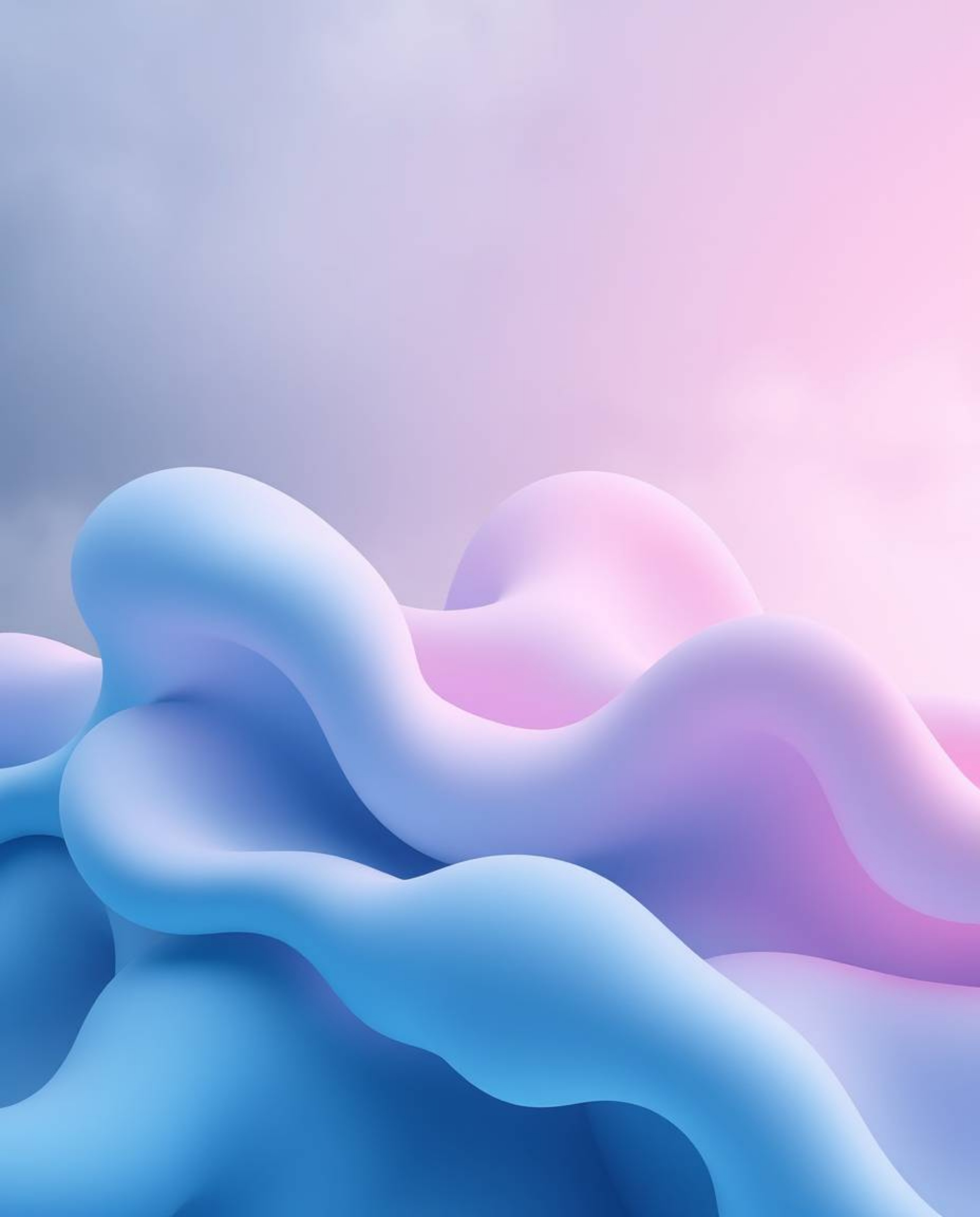 Explore captivating abstract 3D liquid forms rendered in soft pastel colors with seamless gradient transitions. These visuals