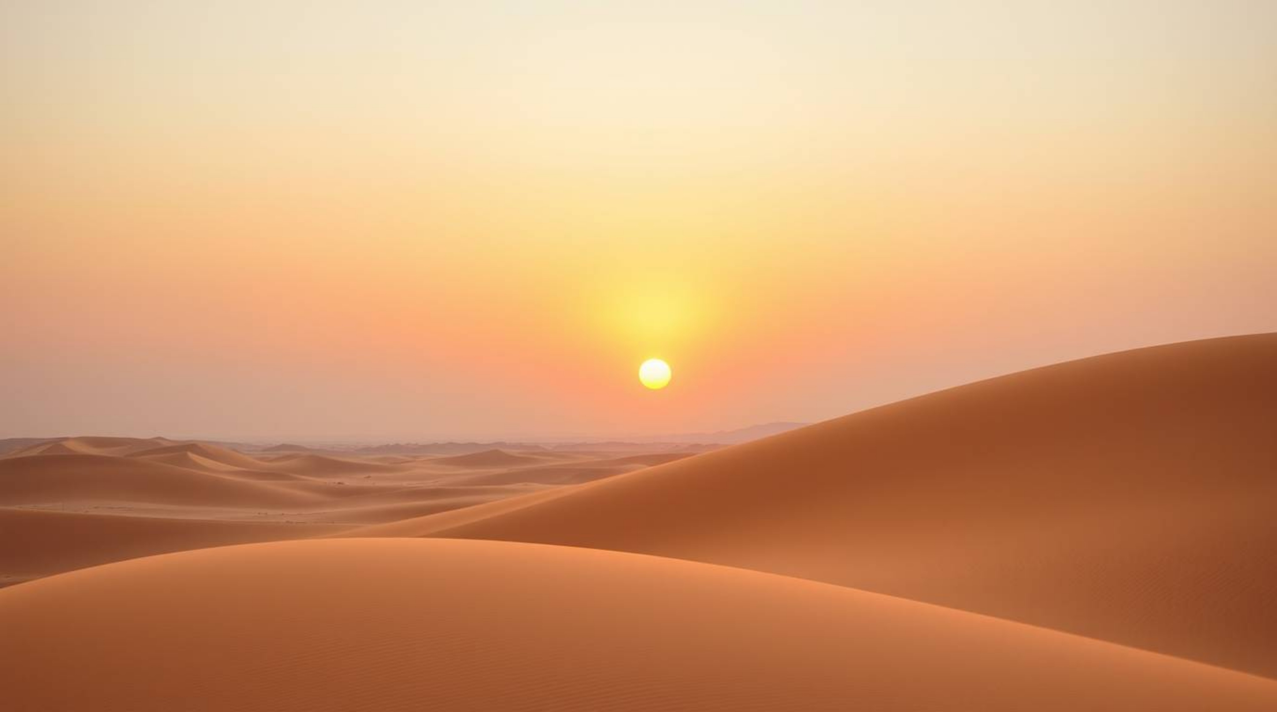A breathtaking image showcasing a graceful and elegant sunset at the edge of a desert.  Soft pastel colors paint the sky, hig