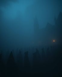 Explore a magical school teeming with young wizards, perpetually shrouded in an intense, jet-black fog. Deep shadows create l