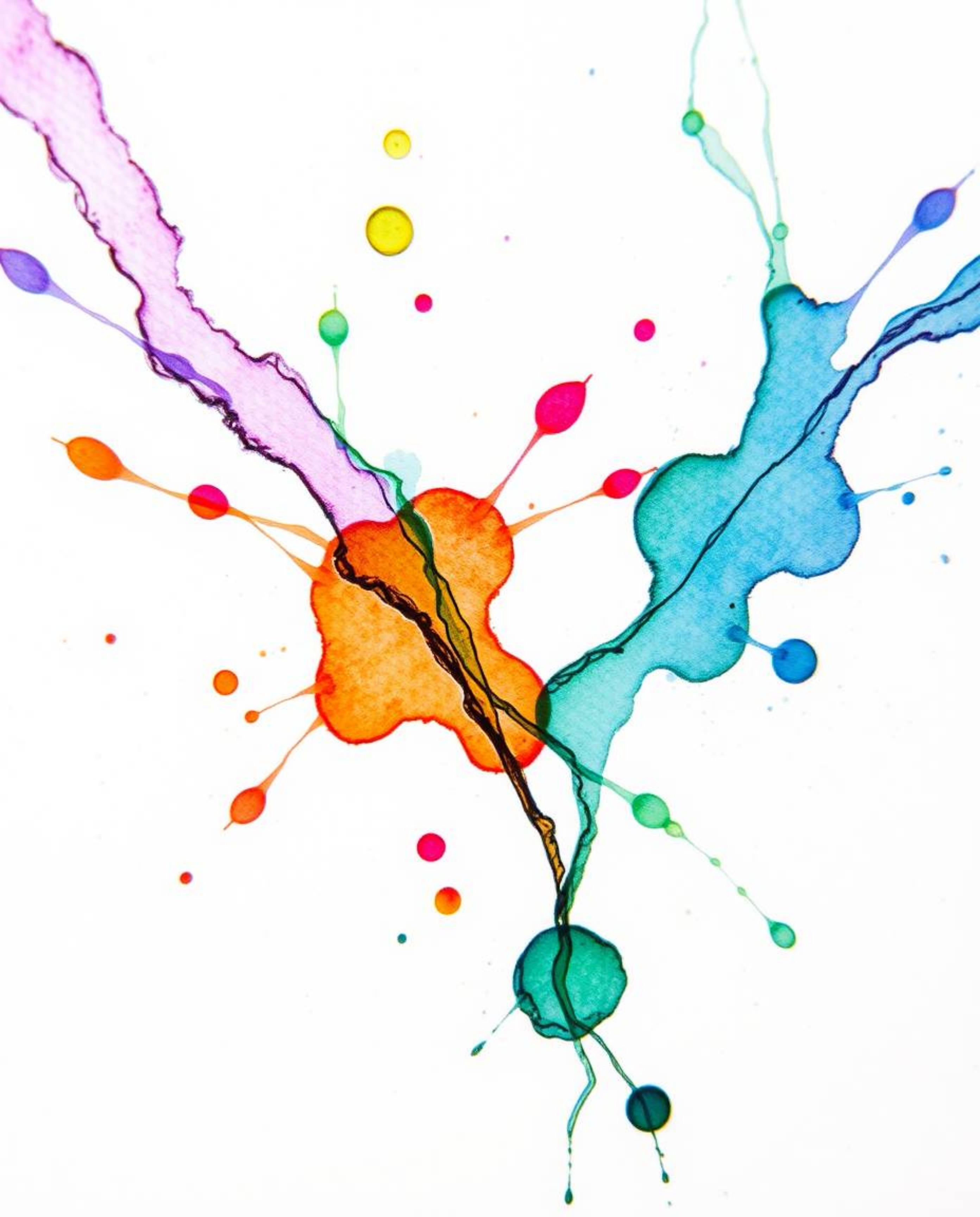 Explore the captivating beauty of ink in water with this stunning macro photograph. A hand-drawn sketch aesthetic meets vivid