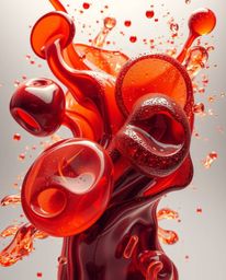 A mesmerizing sculptural art piece showcasing glassy, fluid 3D shapes gracefully in motion, enveloped by a radiant aura of gl