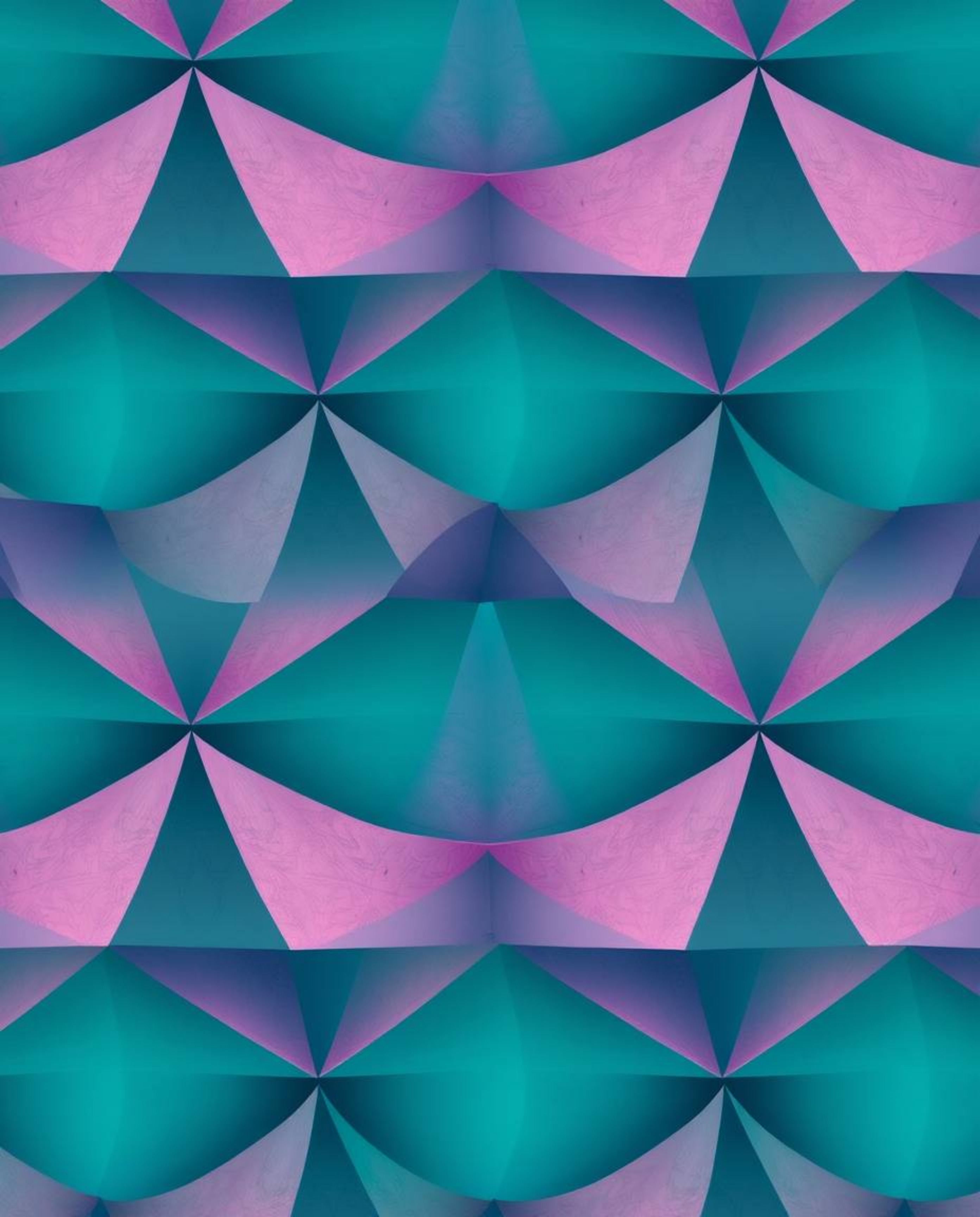 Discover luxurious vibrant geometric pattern wallpaper featuring pastel gradients and a rich deep teal color scheme.  This so