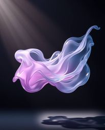 Explore the captivating world of Ethereal Smooth 3D fluid shapes floating effortlessly in zero gravity, featuring deep shadow